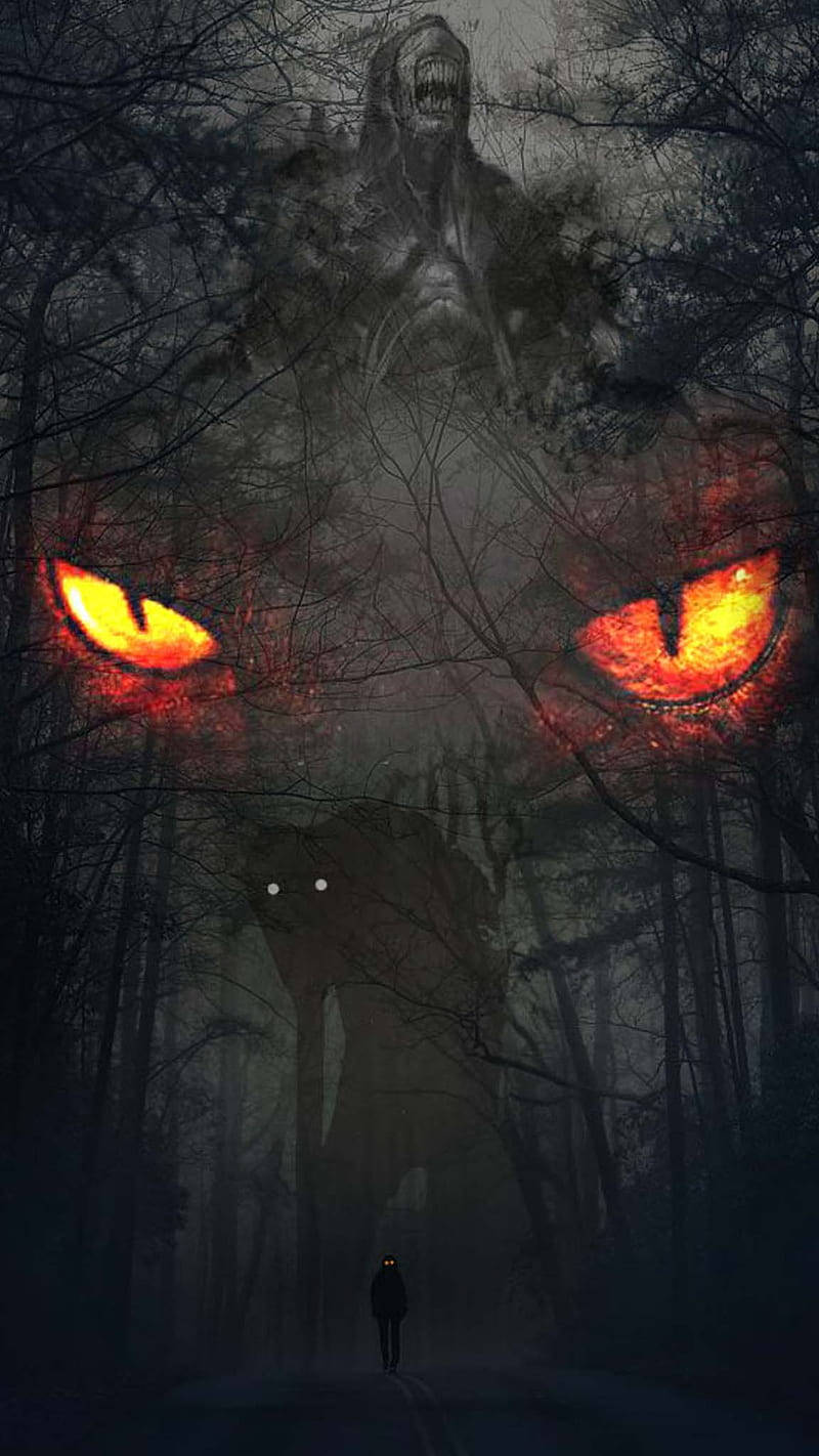 Download Haunted Woods Dark Devil Wallpaper