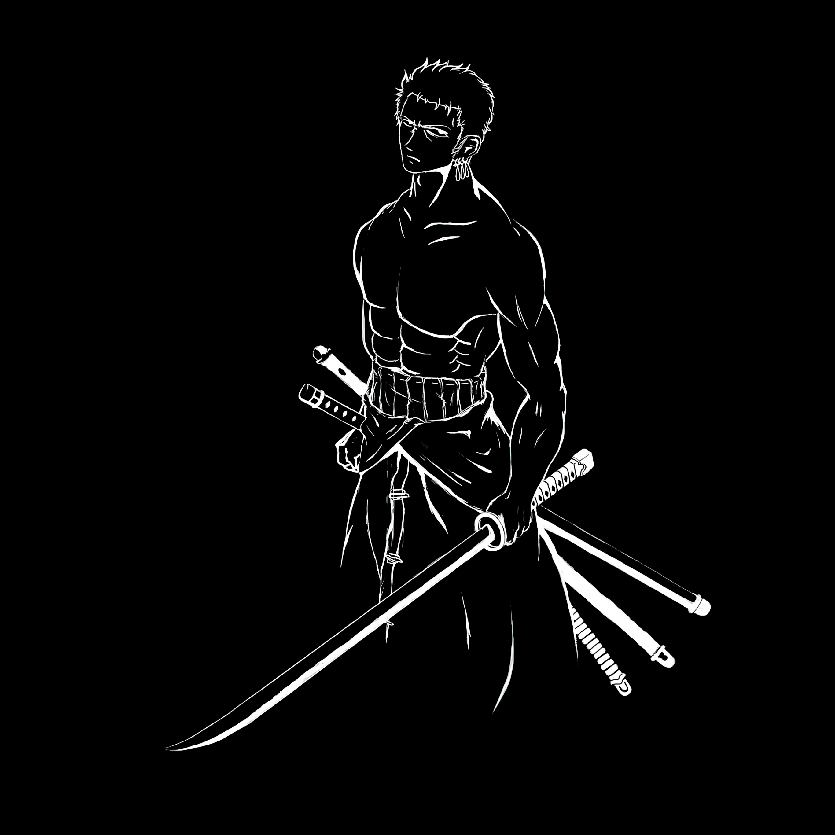 Roronoa Zoro Wallpaper 4K, AMOLED, One Piece, Pirate Hunter