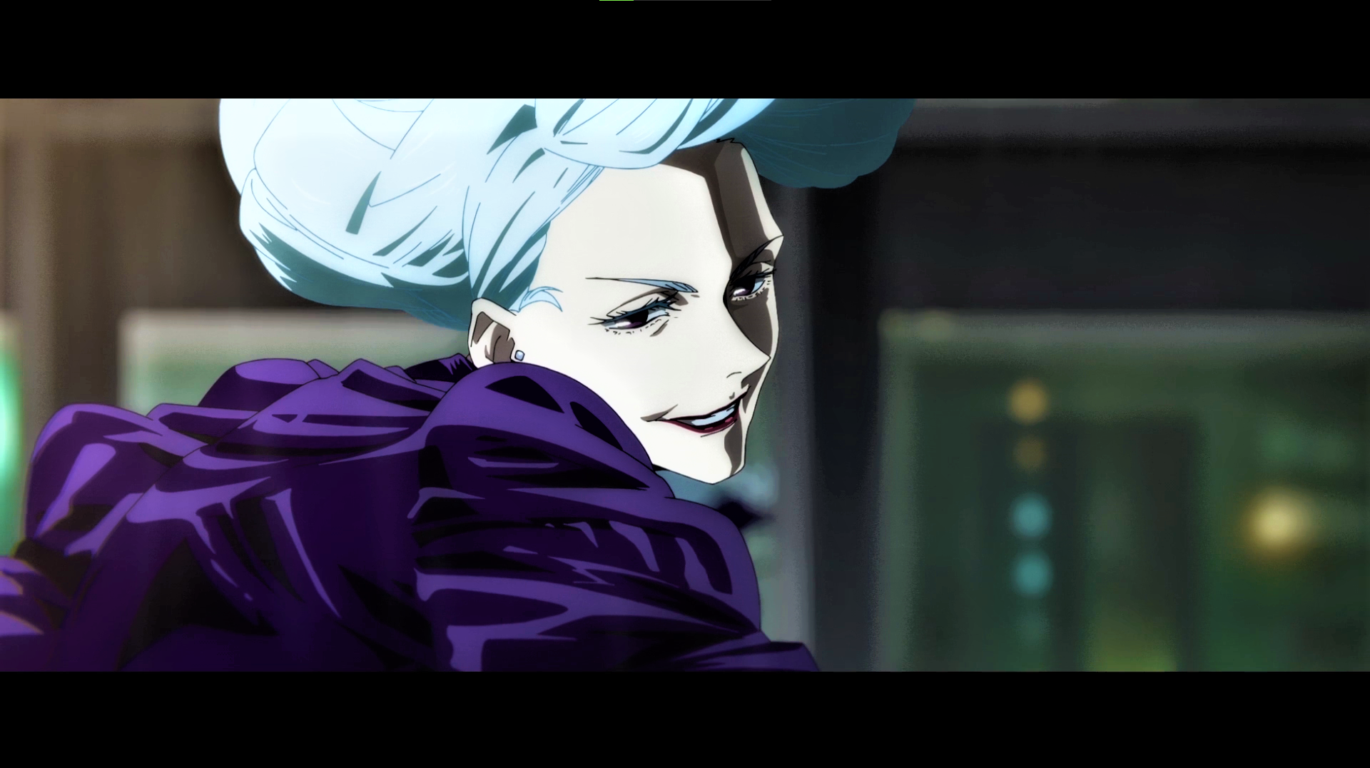 white hair, smiling, Jujutsu Kaisen, uniform, makeup, Mei Mei (Jujutsu Kaisen), anime, Anime screenshot, anime girls, earringx1076 Wallpaper