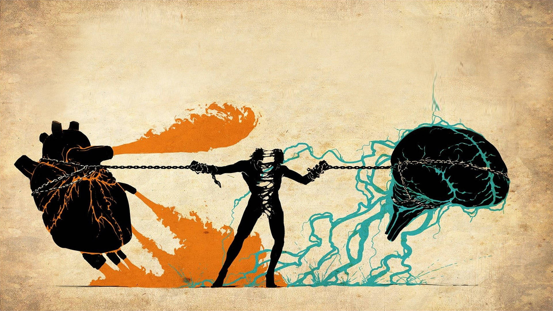 Download Heart Vs Mind Creative Wallpaper