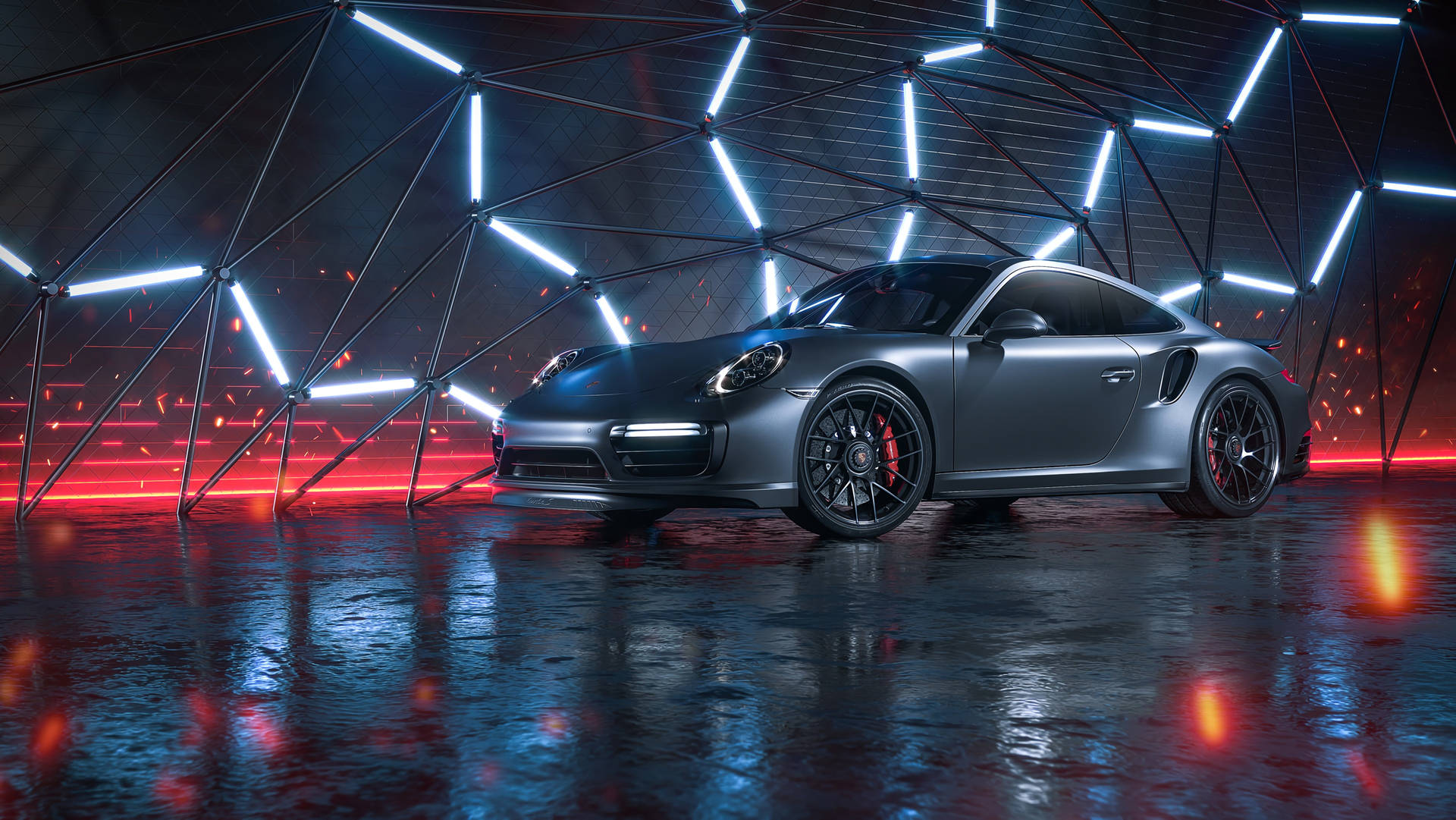 Download Neon Cars Digital Art Wallpaper