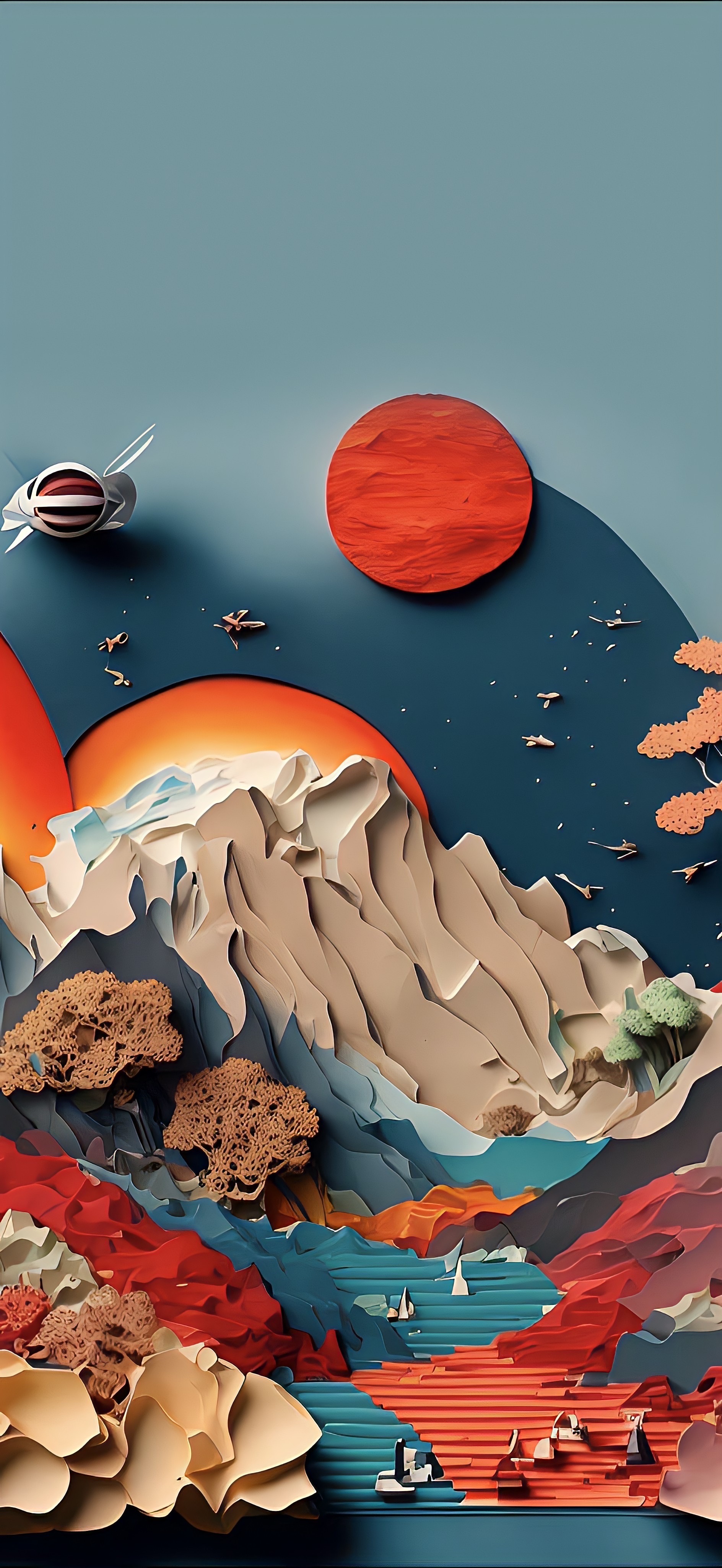 Wallpaper, Asia, iPhone, Walleria, metalanguage, landscape, Arcadian Landscape 1888x4096