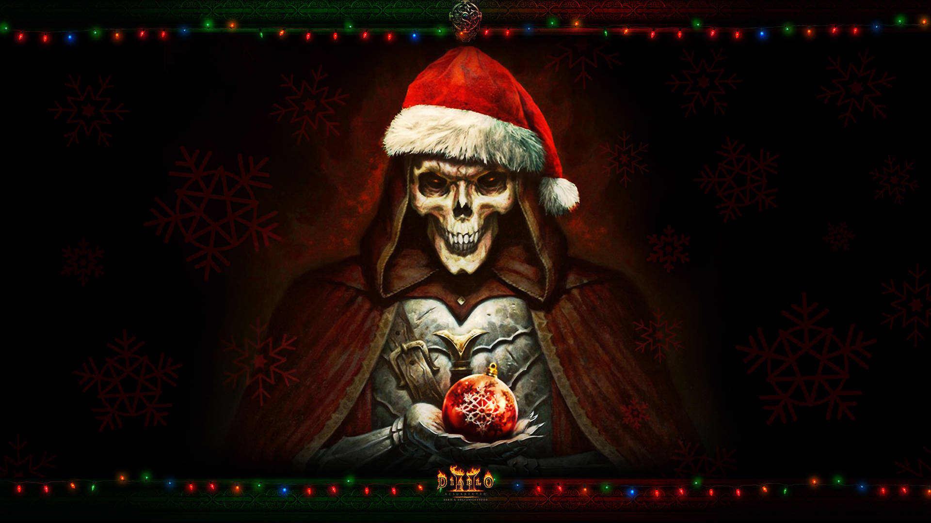 Download Scary Christmas With A Red Bauble Wallpaper