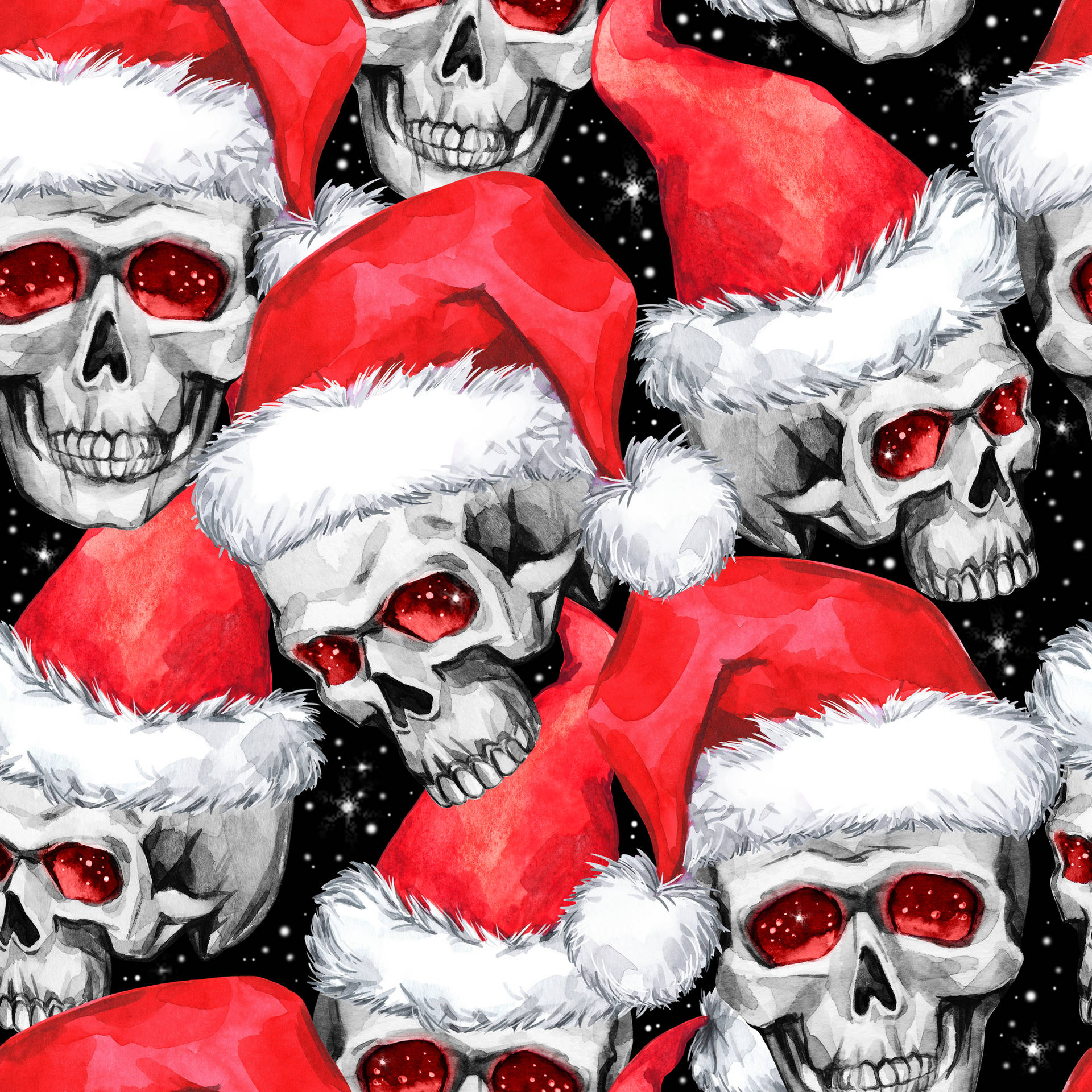Scary Christmas Skulls Wallpaper