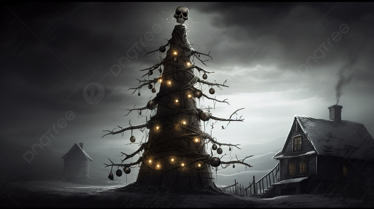 The Scary Christmas Tree Background, Spooky Christmas Picture Background Image And Wallpaper for Free Download