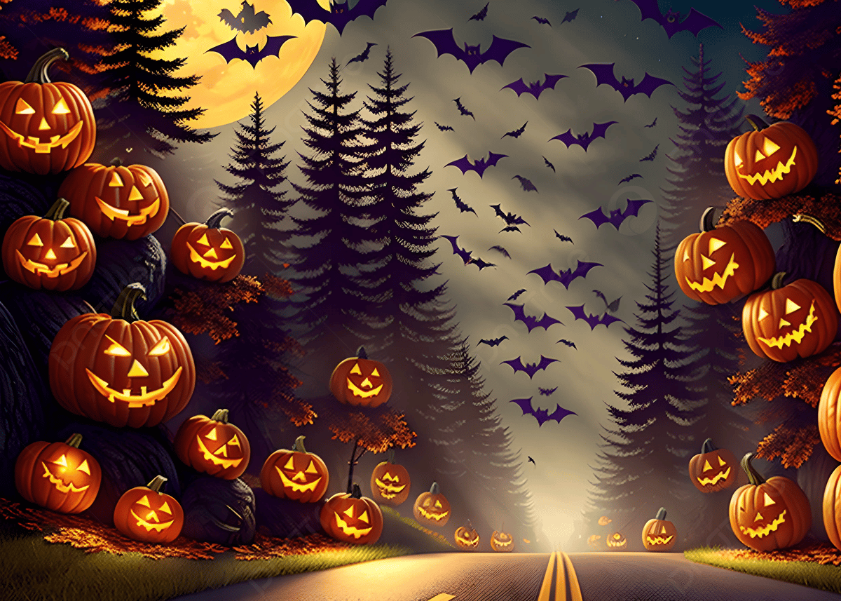 The Way Through Scary Forest Decorated For Halloween Day Background, Scary, Halloween, Forest Background Image And Wallpaper for Free Download
