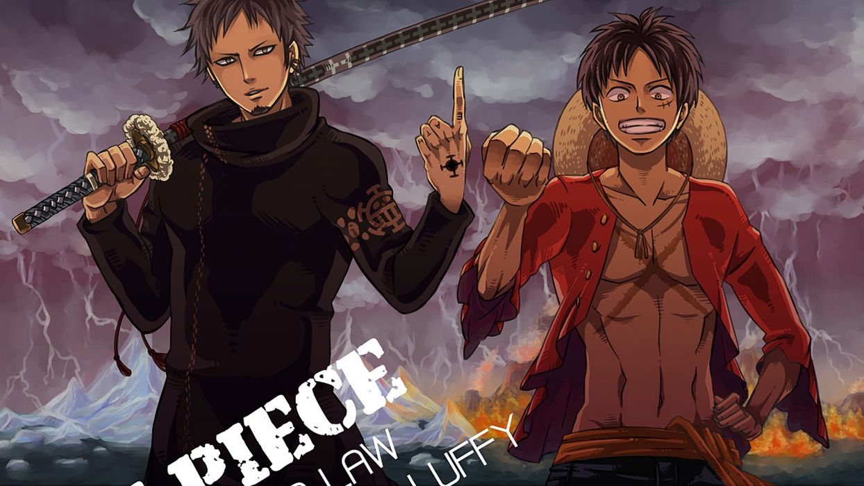 Law and Luffy One Piece Anime wallpaperx1080