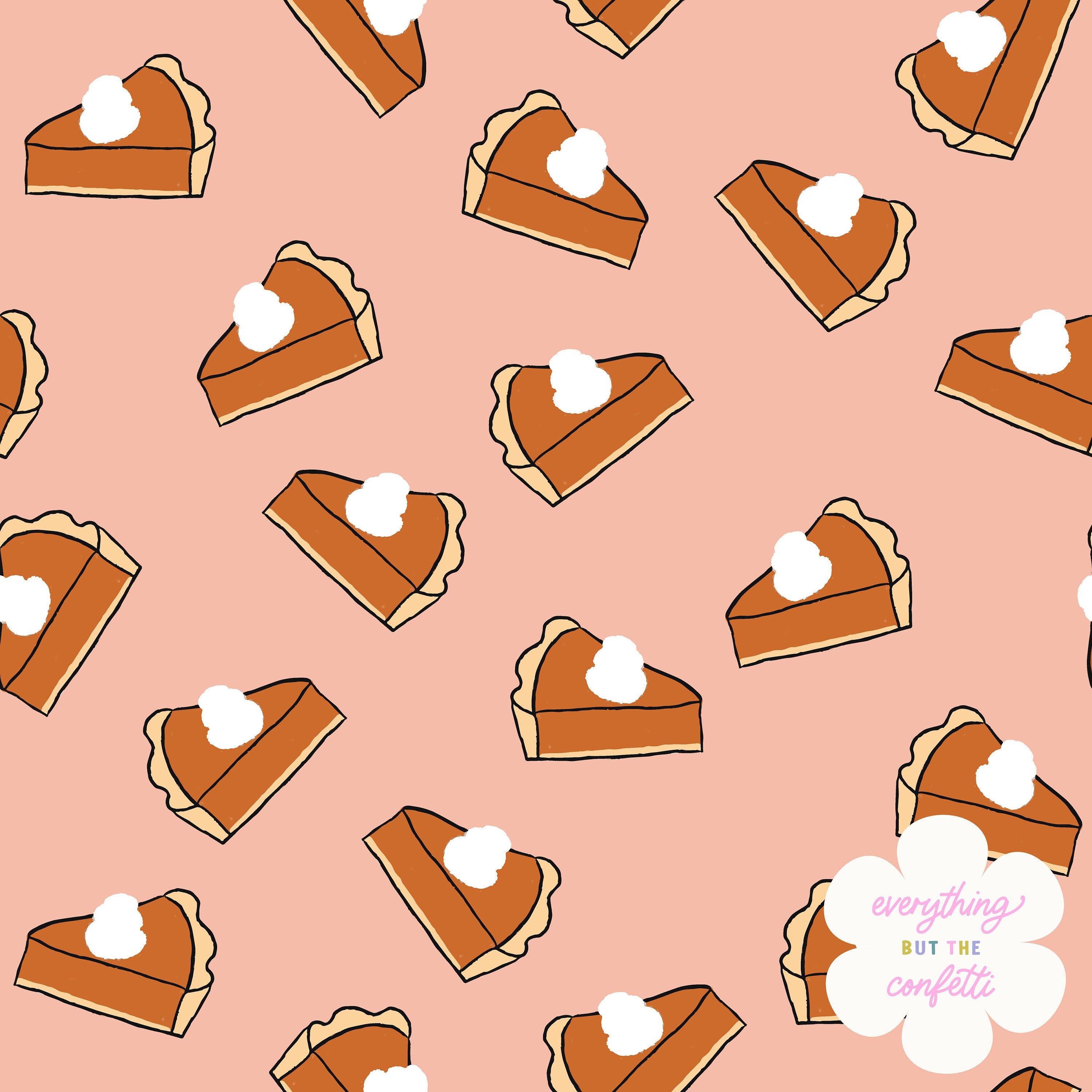 Pumpkin Pie Digital Seamless Repeating Pattern Thanksgiving