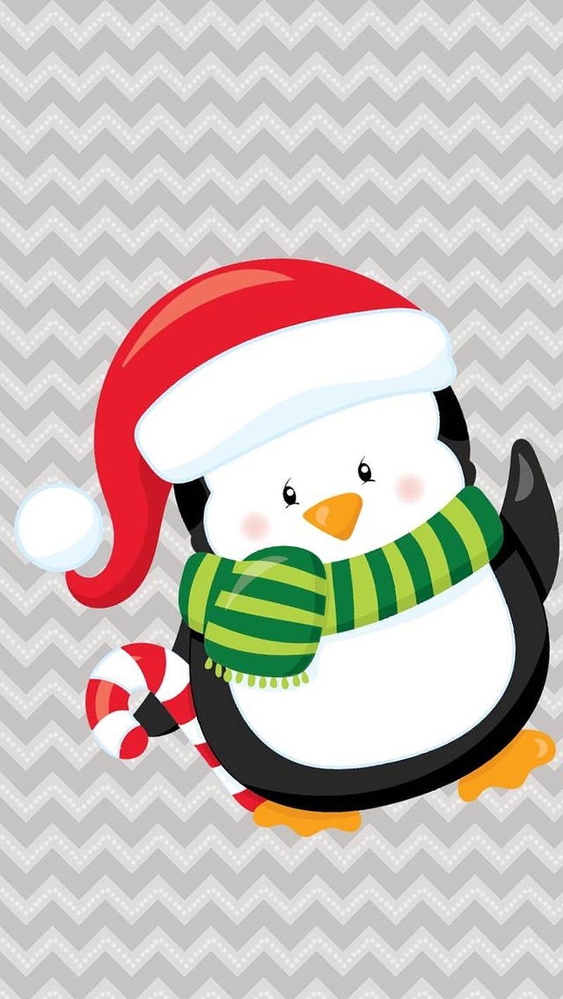 Download Santa Penguin Christmas Phone Wallpaper