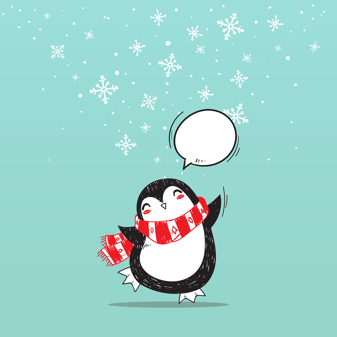 Download Christmas Penguin Nature. Royalty Free Vector Graphic