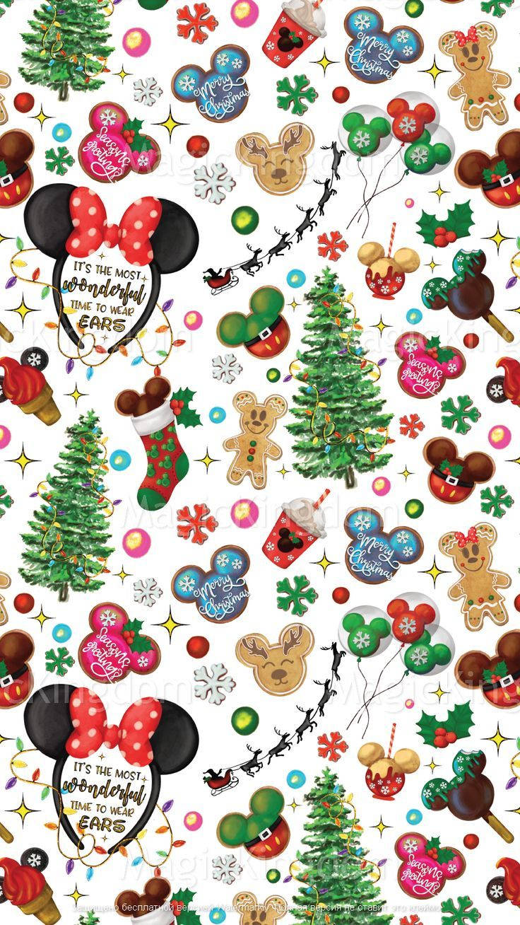 Download Cute Disney Characters Christmas iPhone Wallpaper