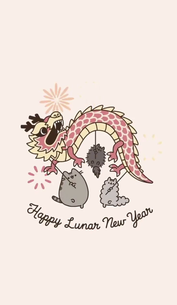 happy new year pusheen wallpaper!!