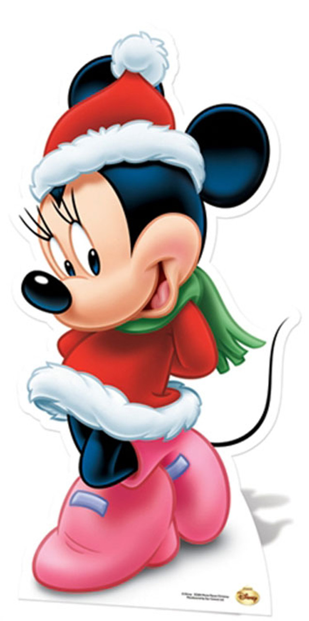 Lifesize Cardboard Cutout of Minnie Mouse Mrs Claus From Mickey and Friends buy cutouts & standees at starstills.com