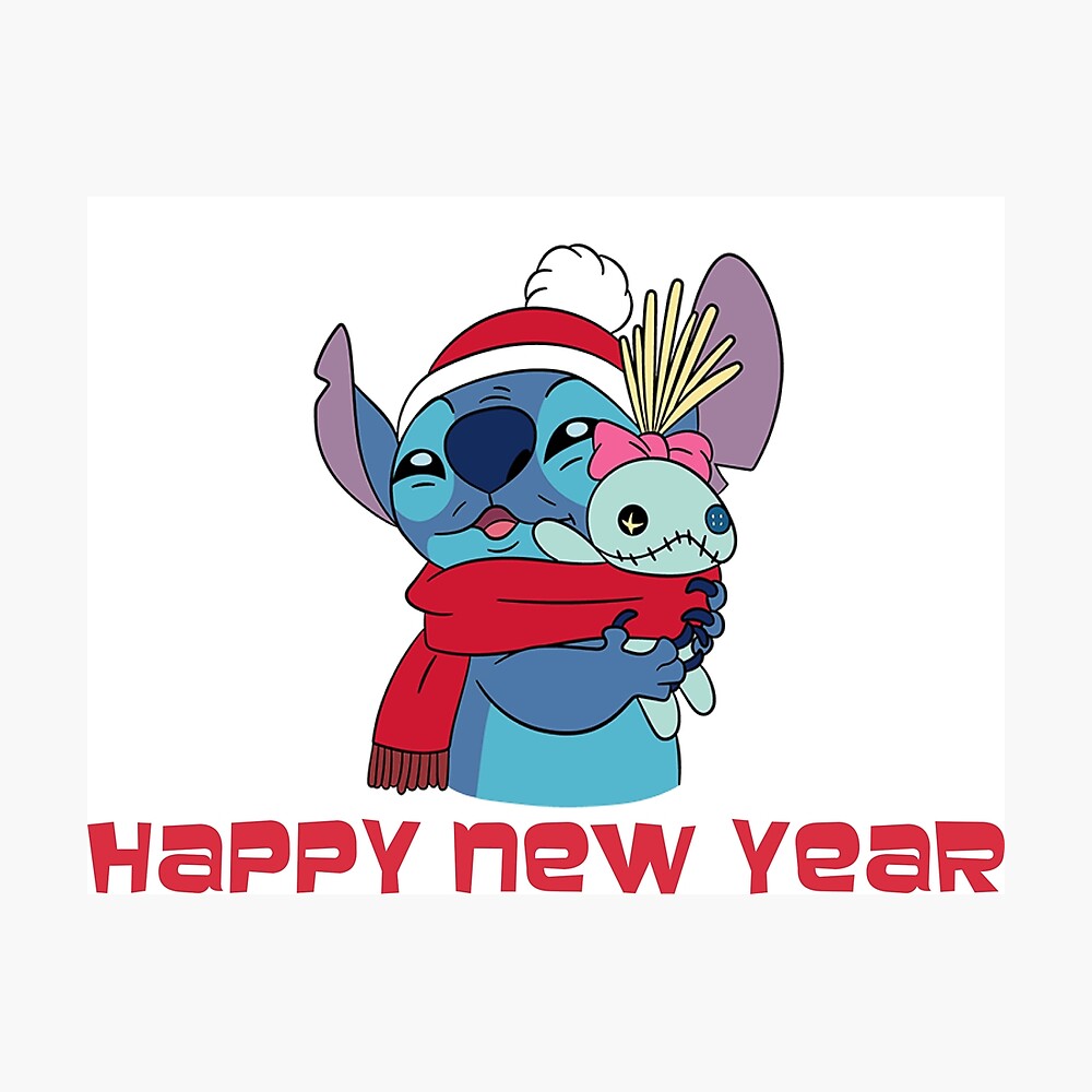 stitch happy New Year Poster