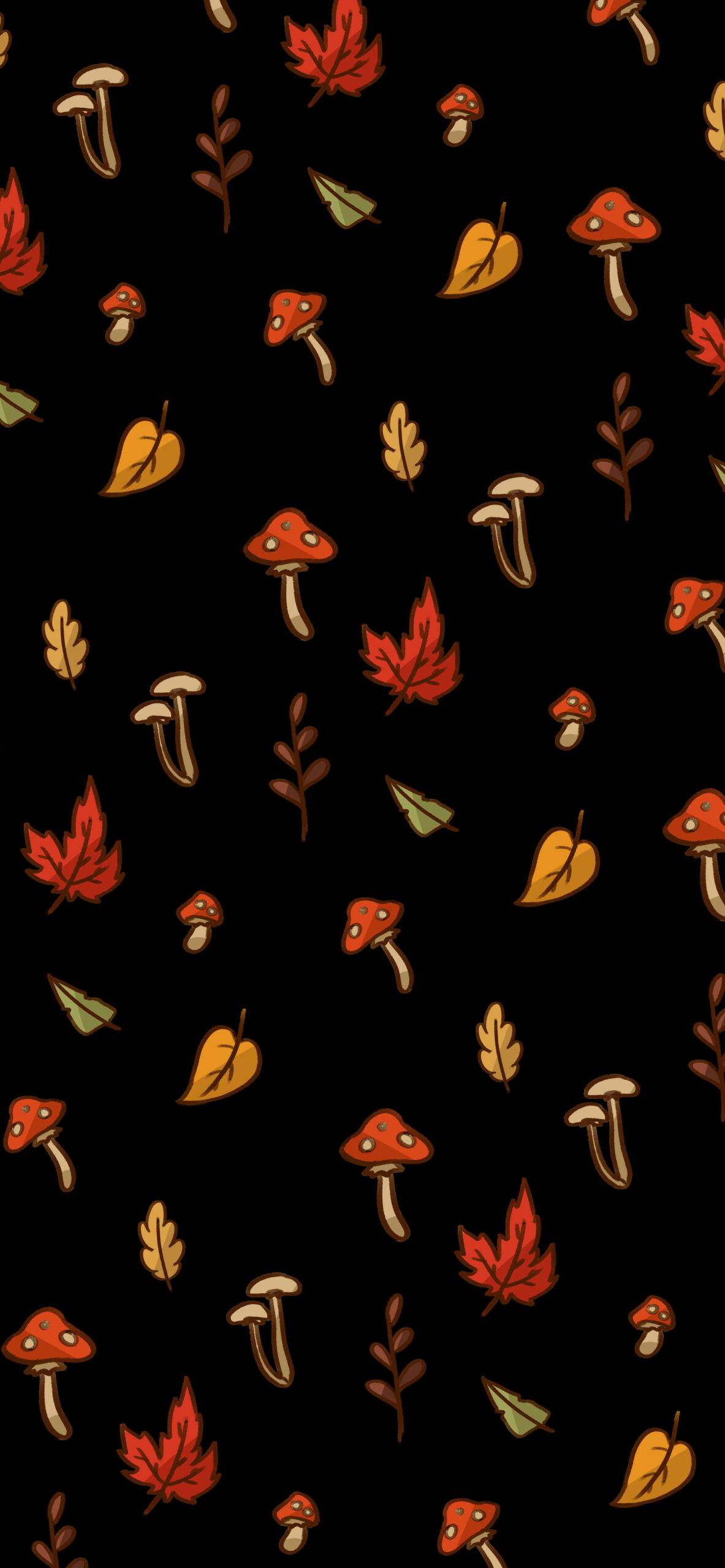 Witchy Fall Black Wallpaper
