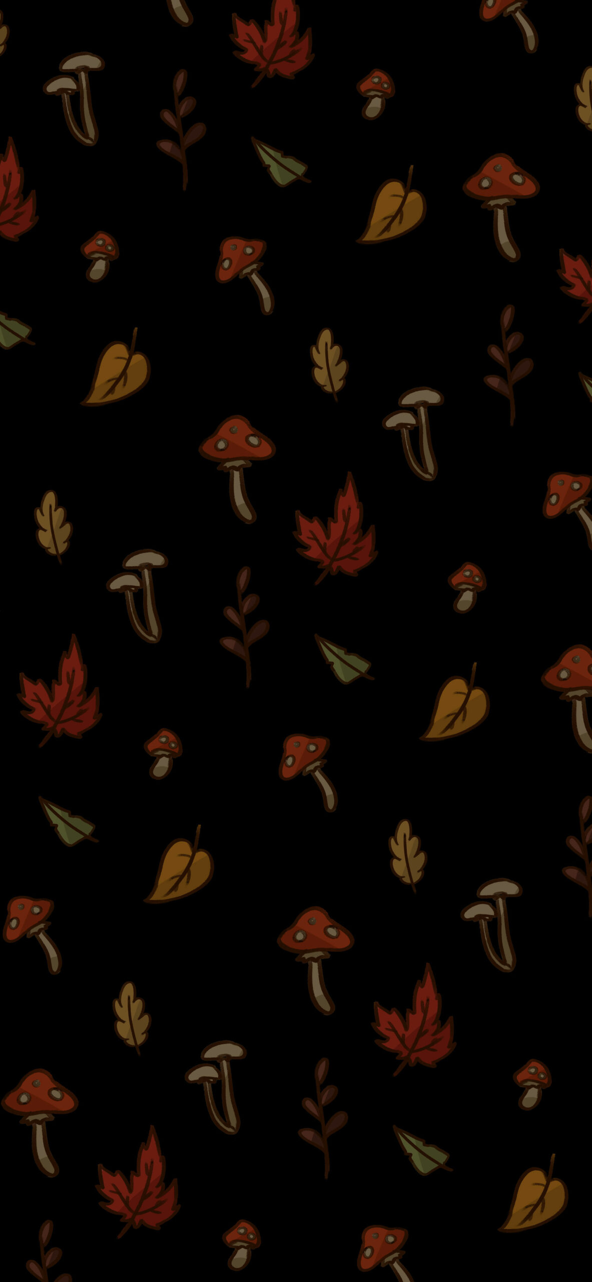 Witchy Fall Black Wallpaper