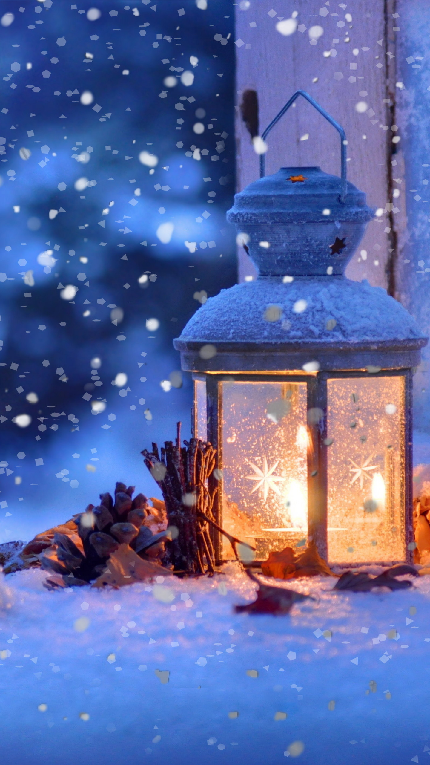 snow, lamp, winter, 4k, Stock Image