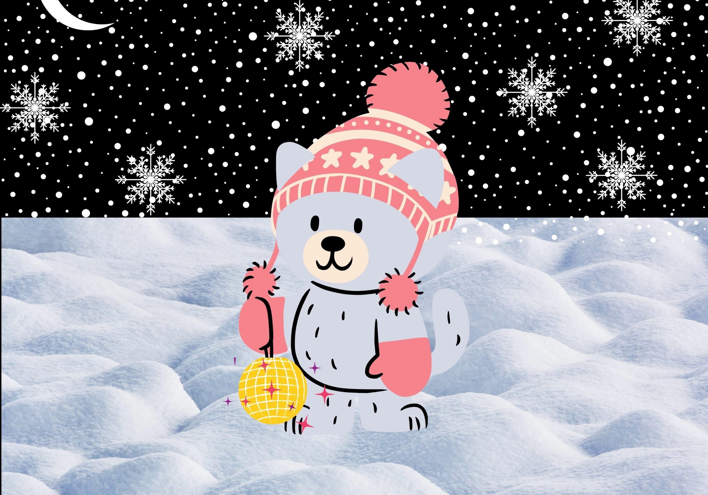 Winter Cat Gloves Cute Snowing iPad Wallpaper iPad Wallpaper 4k iPad Wallpaper 5k free download iPad Pro, iPad Mini, iPad Air, iOS, iPadOS, Parallax, iPad retina Wallpaper