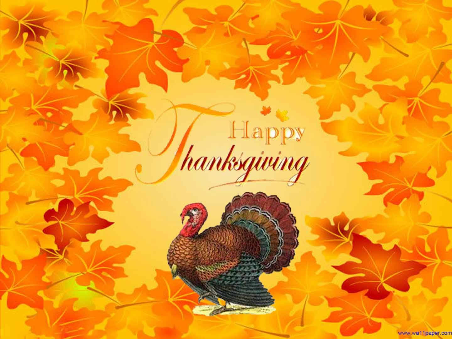 Download Wishing you a Happy Thanksgiving with a Roasted Turkey! Wallpaper