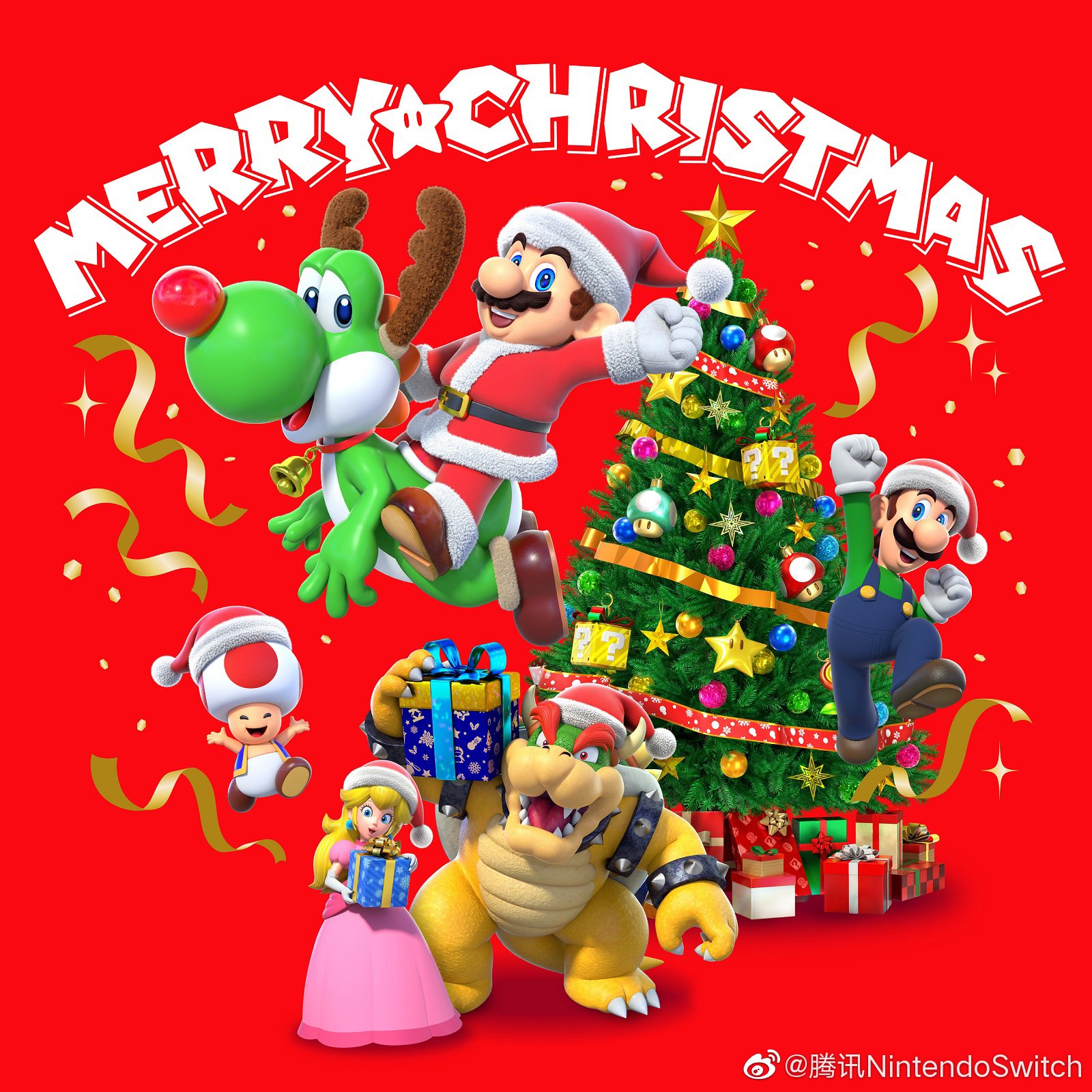 X 上的Chinese Nintendo：「Tencent Nintendo Switch wishes everyone Happy Holidays, will be giving away 2 Switch consoles on Dec 31st. Interestingly, the image shows Merry Christmas instead 」