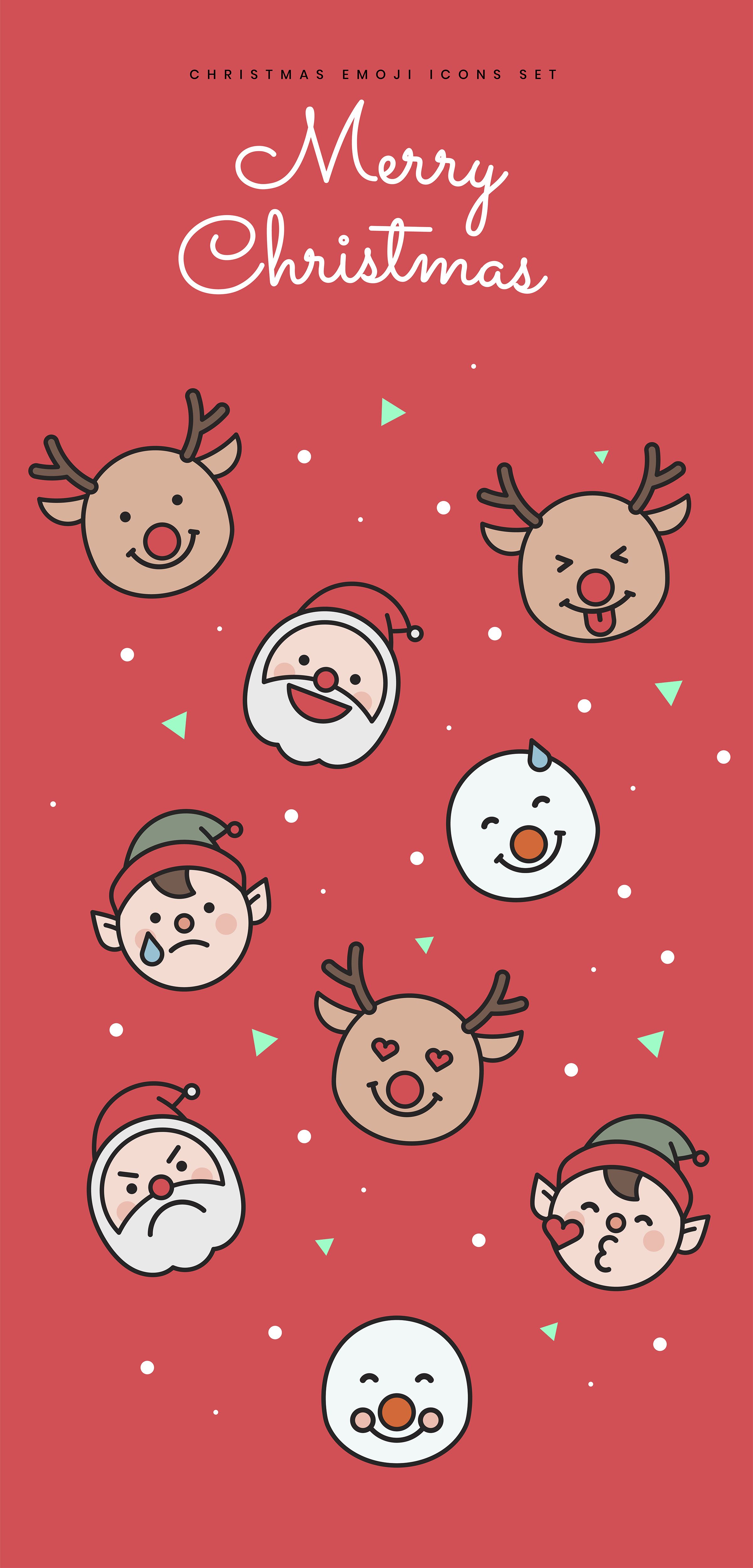 Christmas Emoji Icon Set. Icon set, Christmas wallpaper, Emoji