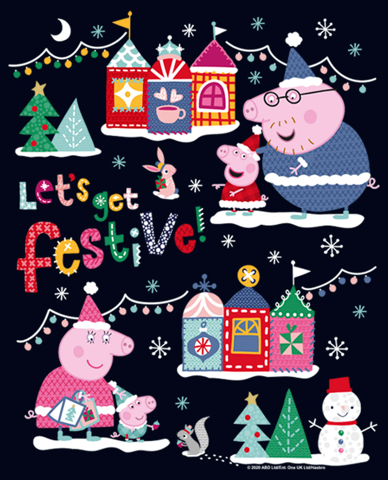 Girl's Peppa Pig Christmas Let's Get Festive T Shirt