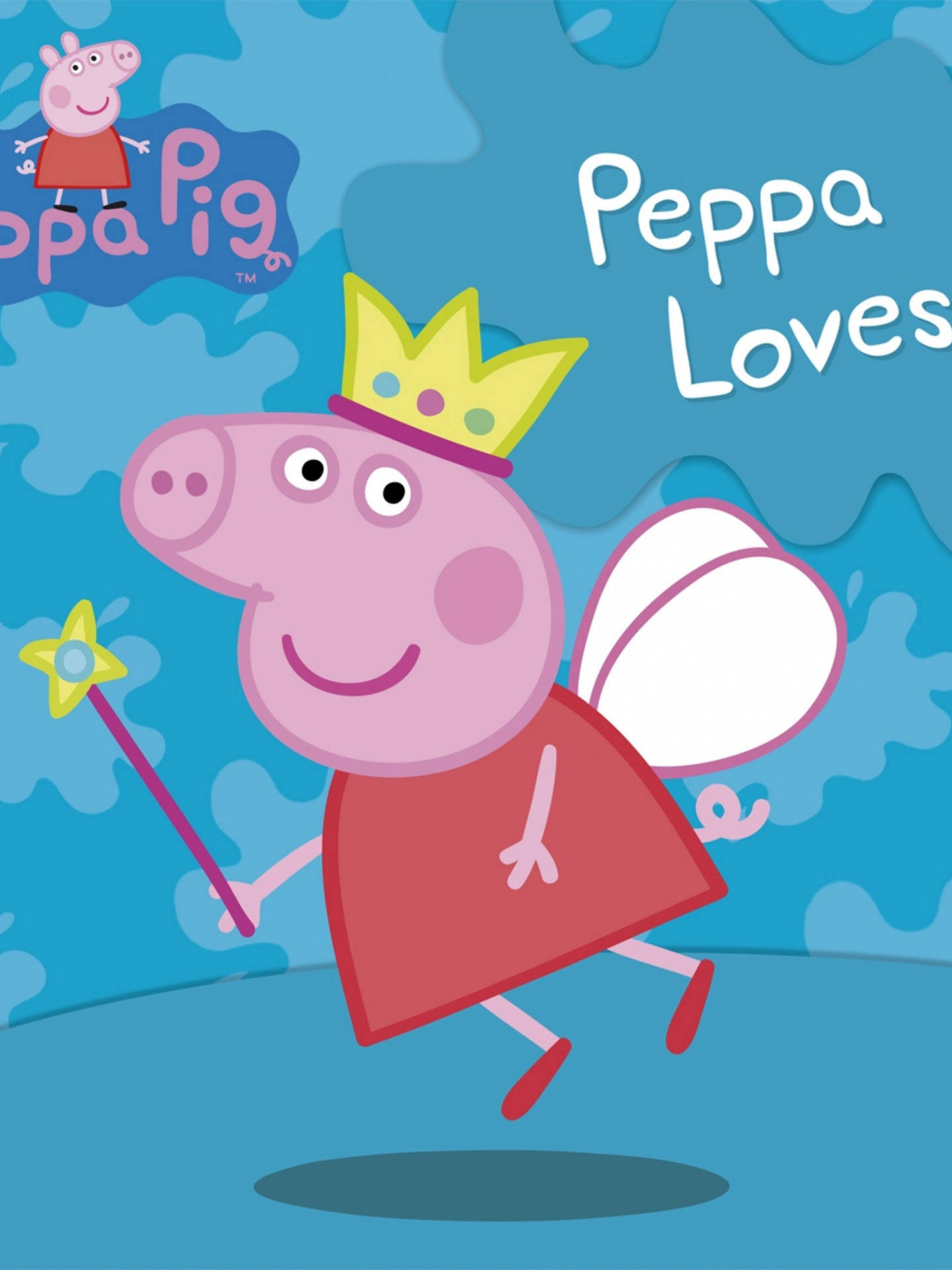 Download Peppa Pig, the Fairy Queen, spreading her magical fairy dust. Wallpaper