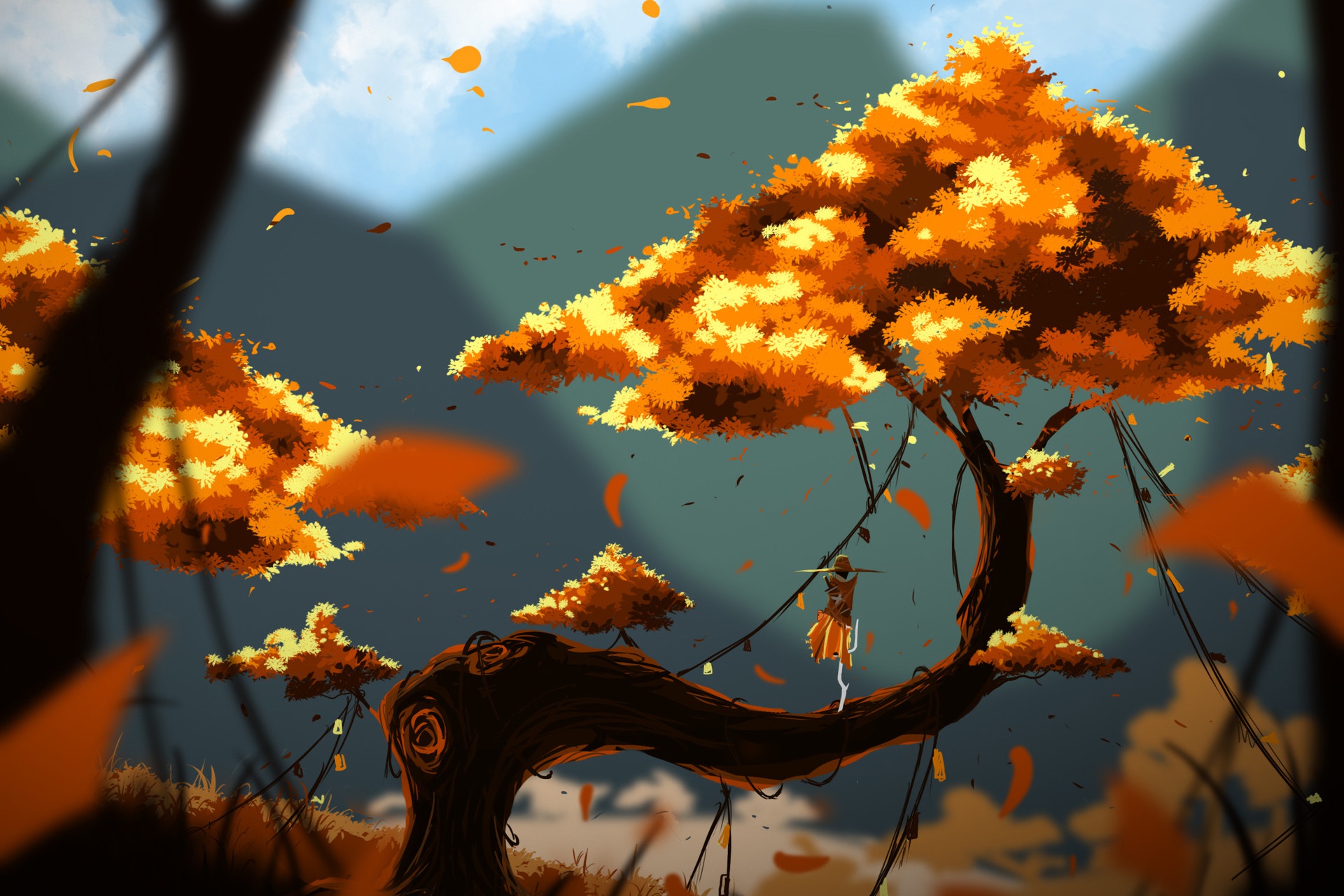 Autumn Fantasy Tree HD Wallpaper