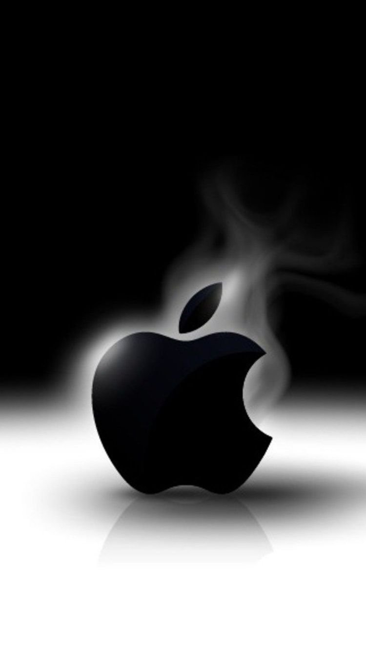 Black Apple Logo With Smoky Effect Wallpaper Download
