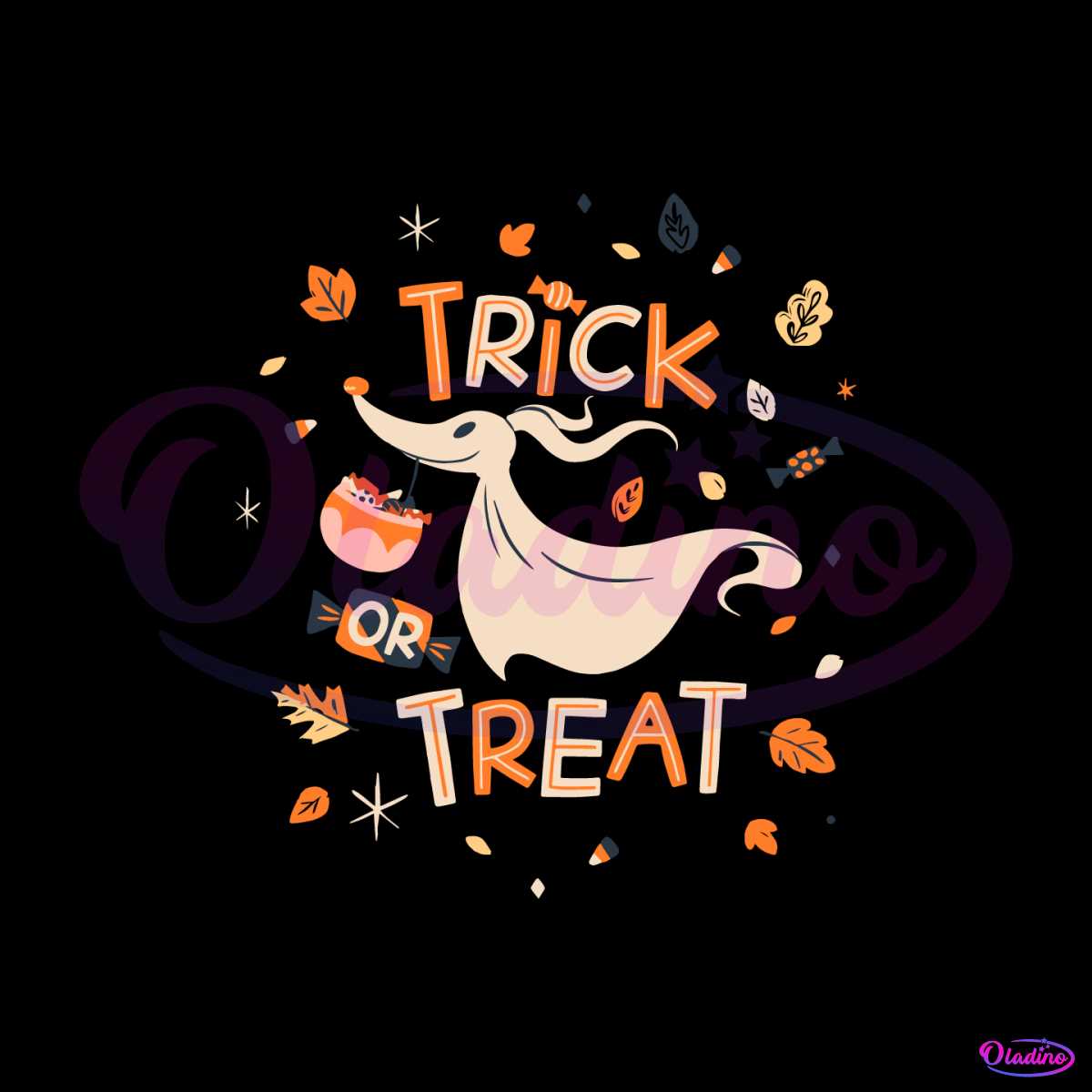 Zero The Nightmare Before Christmas Trick Or Treat SVG File
