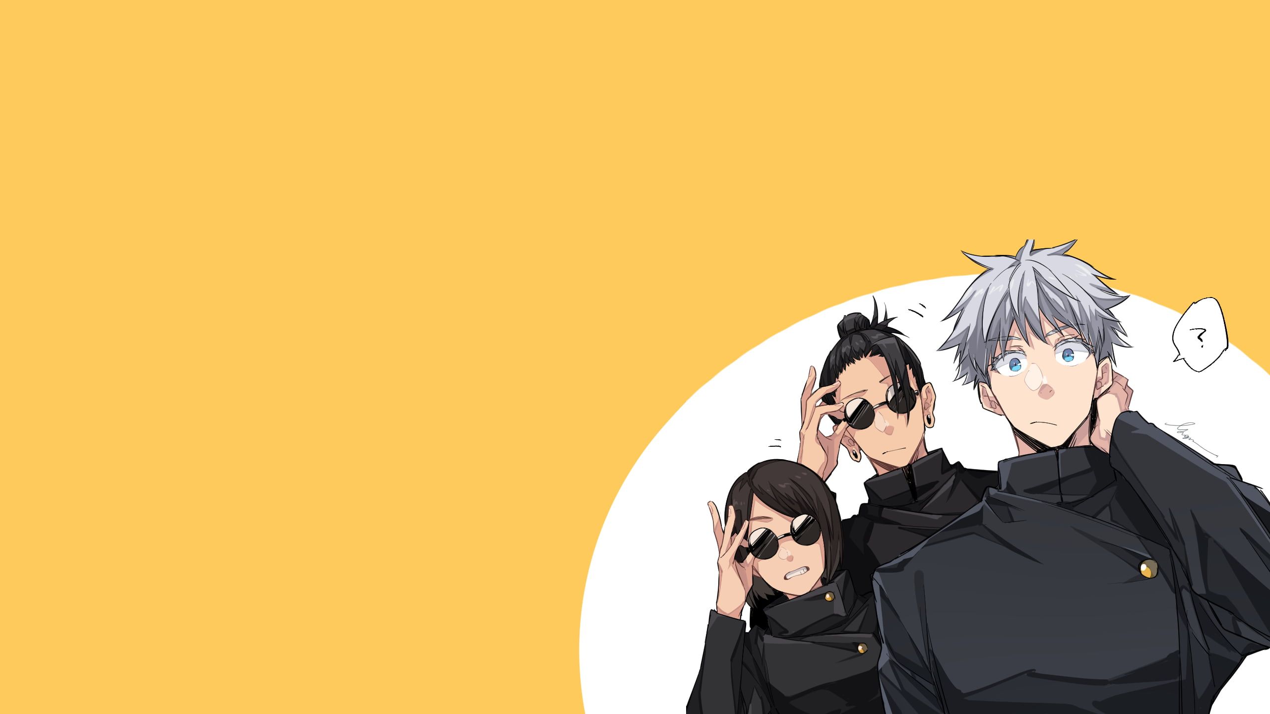 HD wallpaper: Jujutsu Kaisen, anime, sunglasses, white hair, blue eyes, orenji hnkn. Anime, Anime background wallpaper, Jujutsu