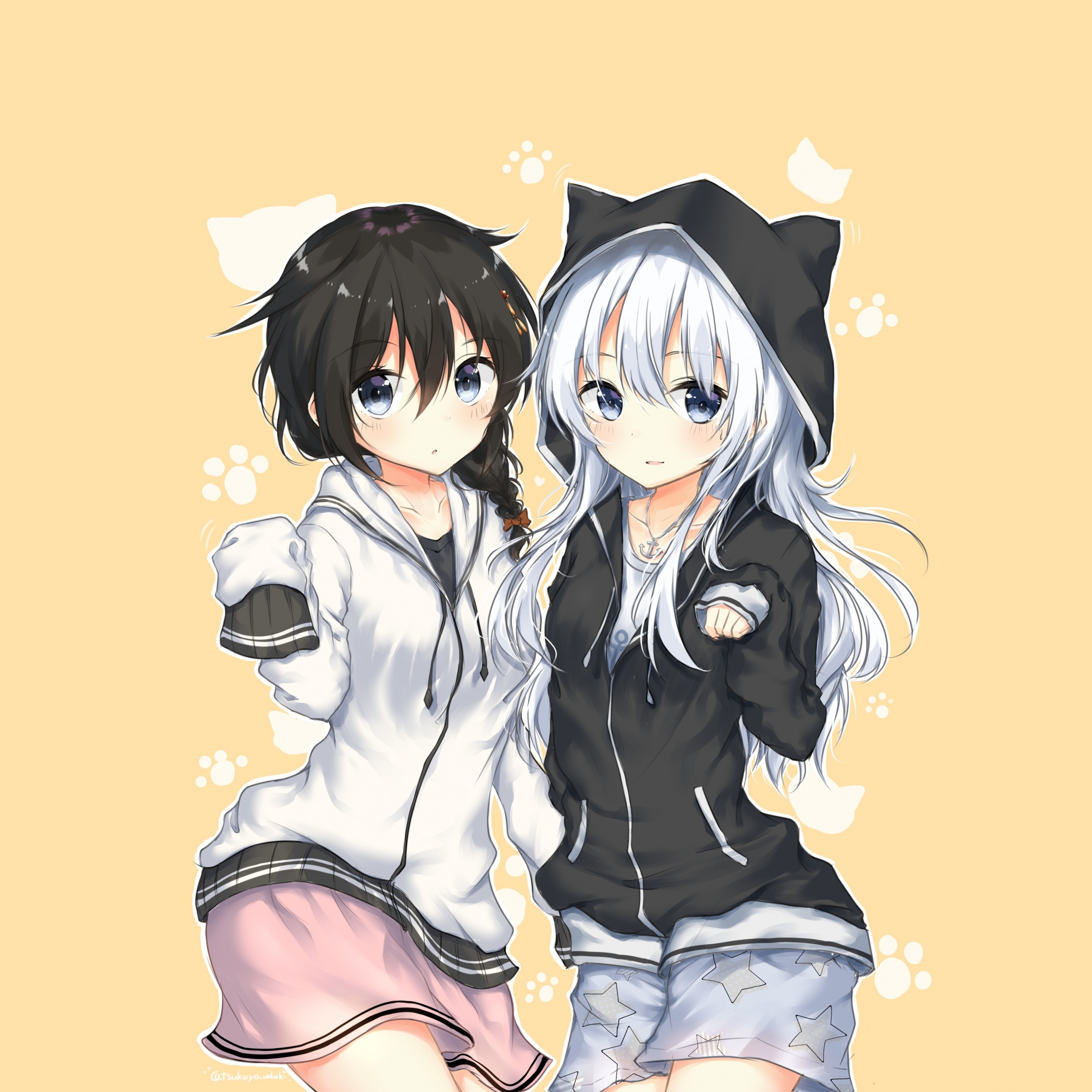 Download wallpaper 2248x2248 cute, shigure, hibiki, anime girls, kancolle, ipad air, ipad air 2, ipad 3, ipad 4, ipad mini 2, ipad mini 3, 2248x2248 HD background, 6595