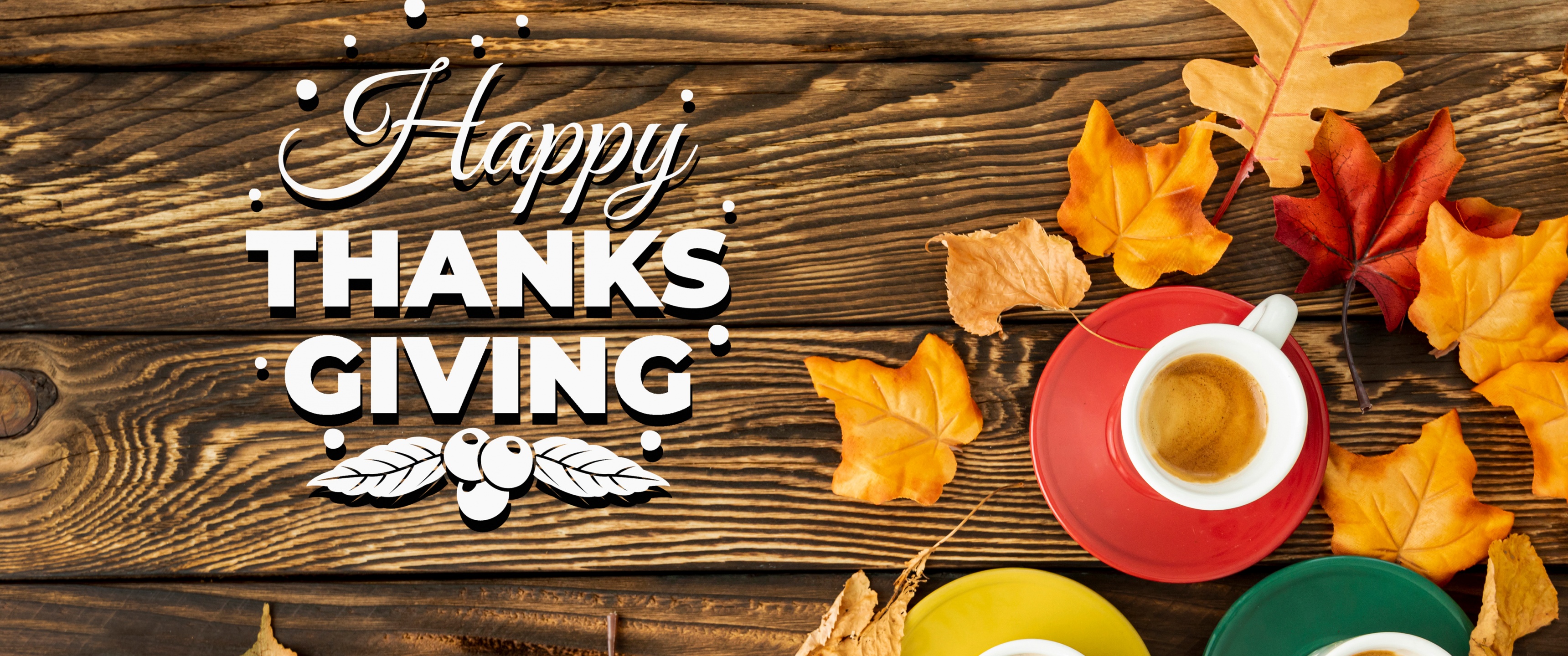 Happy Thanksgiving Wallpaper 4K, Wooden Floor, Thanksgiving Day