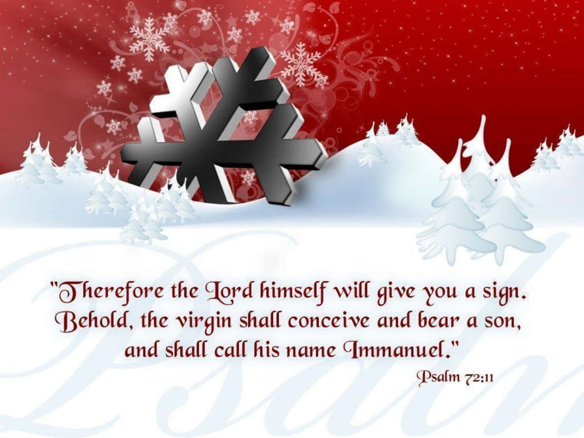 Download Christmas Scripture Red And White Snow Wallpaper
