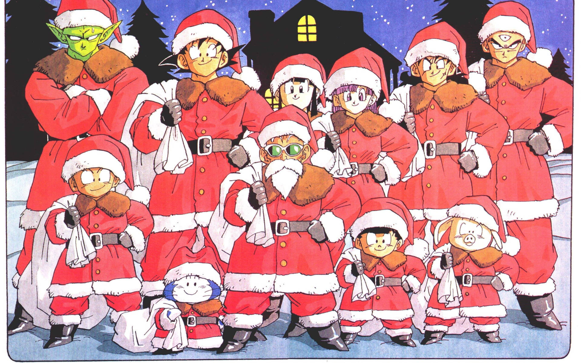Download Dragon Ball Z Anime Christmas Wallpaper