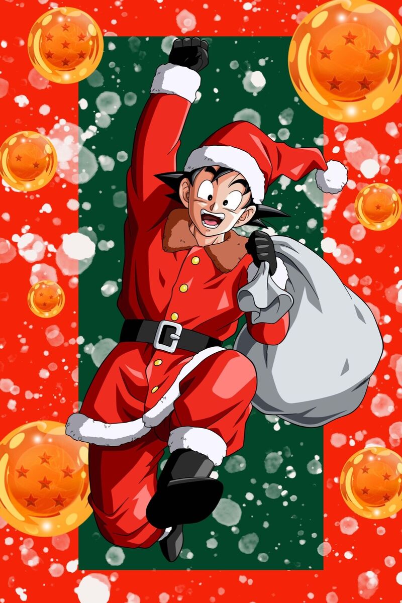 Dragon Ball Super Z Poster Goku Santa Claus Christmas 12inx18in Free Shipping
