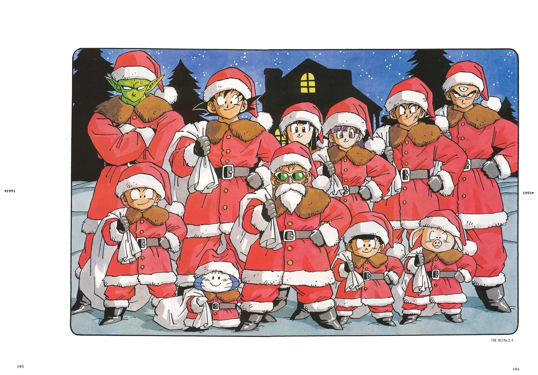 Dragon Ball Z Christmas Celebration: Festive Anime Holiday HD Wallpaper