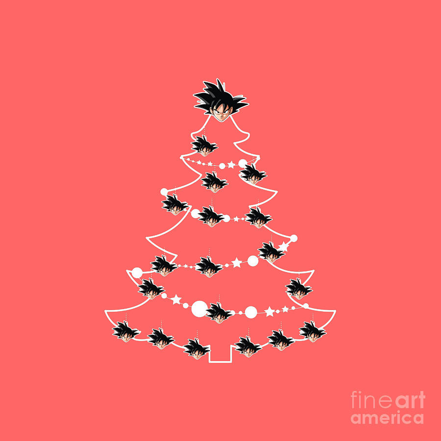 Goku Dragon Ball Z Christmas Tree Baubles Digital Art by Mary D Rodriquez