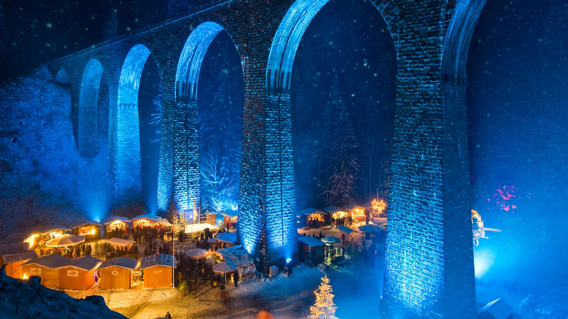 Ravennaschlucht Christmas market in Hollental, Germany