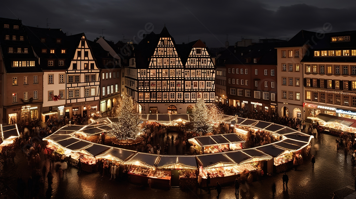 Beautiful Christmas Market In Frankfurt Background, Christmas In Germany Picture Background Image And Wallpaper for Free Download