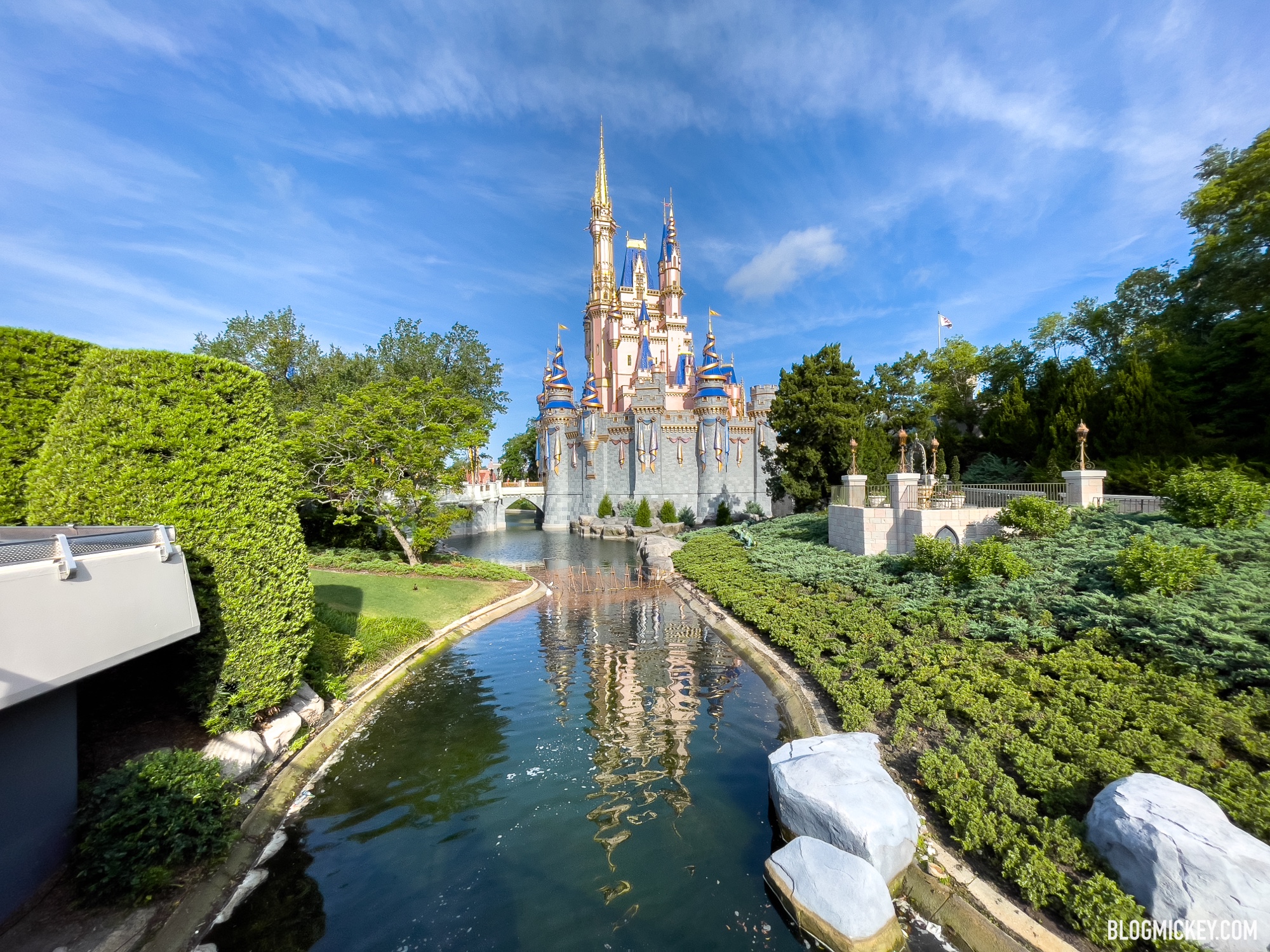 Cinderella Castle Moat Refilled Following 50th Anniversary Decoration Installation