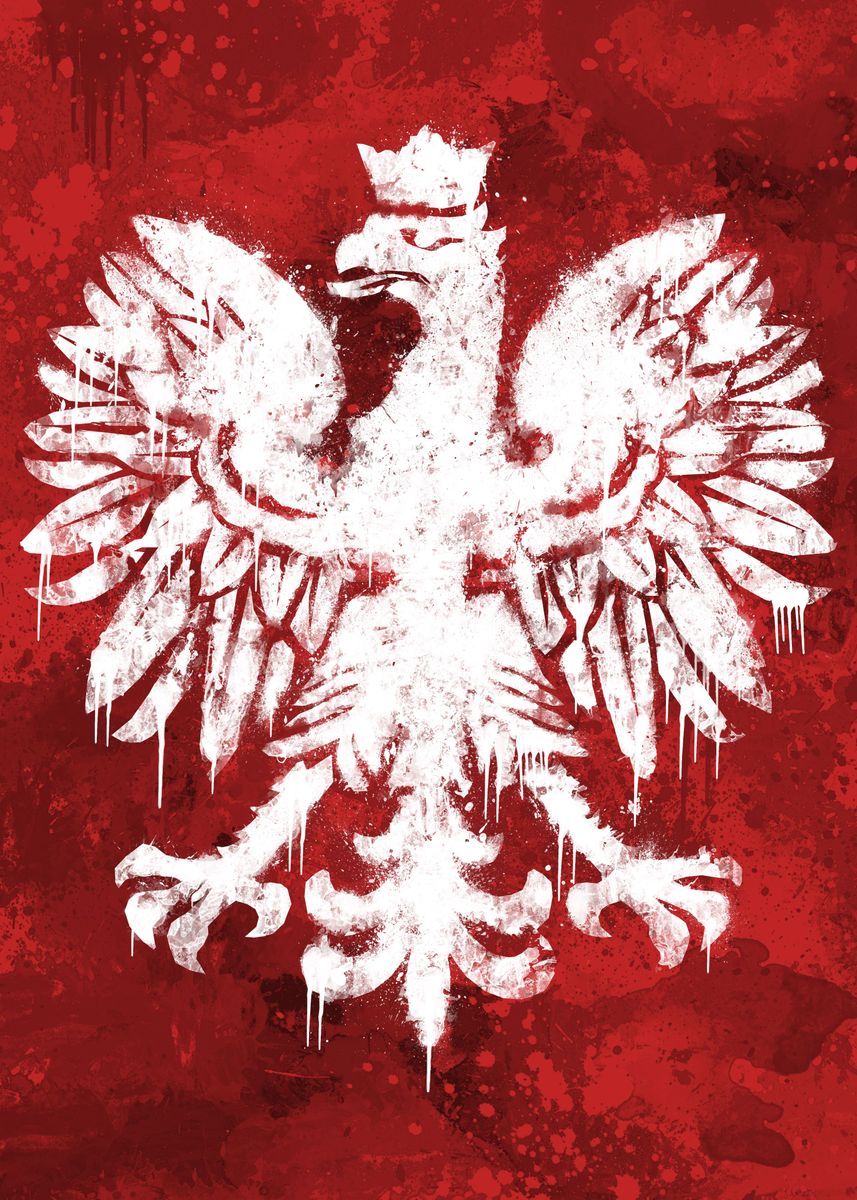Polish Flag Eagle Grunge' Poster