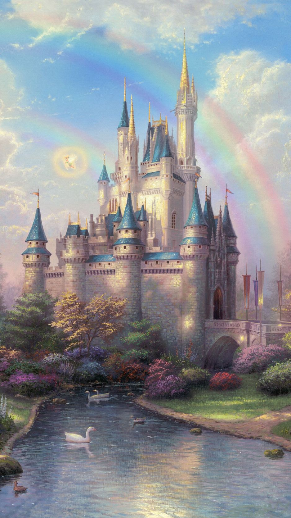 Download Wallpaper 938x1668 Disneyland, Park, Art, Fairy, Painting Iphone 8 7 6s 6 For Parallax HD Background