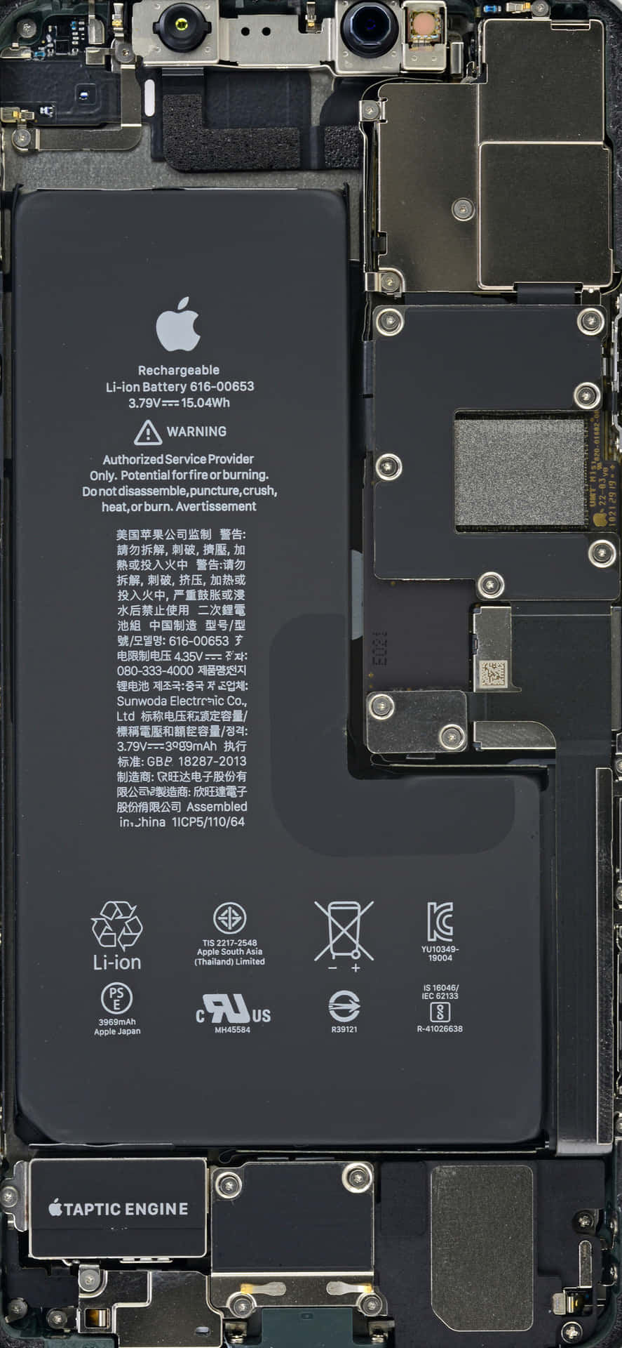 Download An iPhone With Its Battery And Other Components Wallpaper