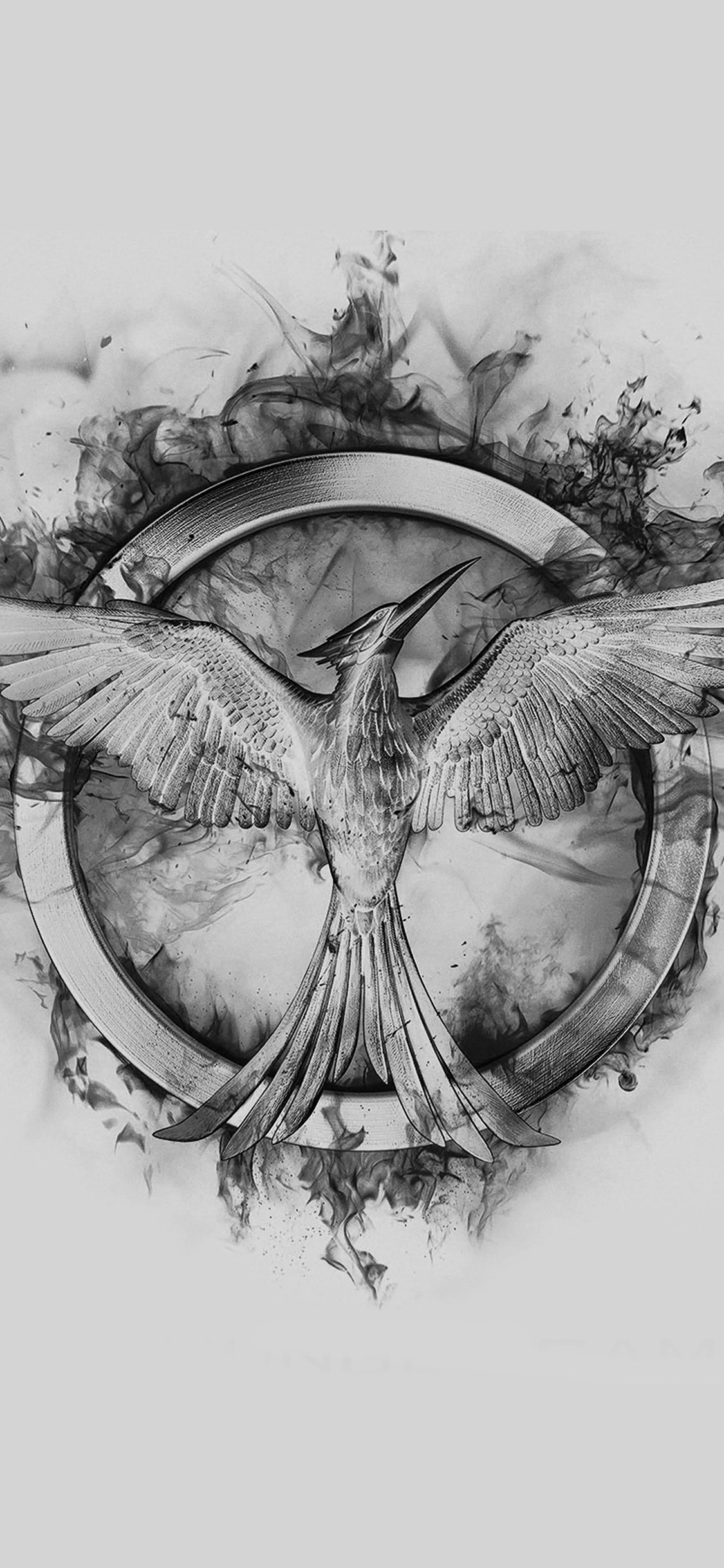 iPhone X wallpaper. hunger games mockingjay black logo art