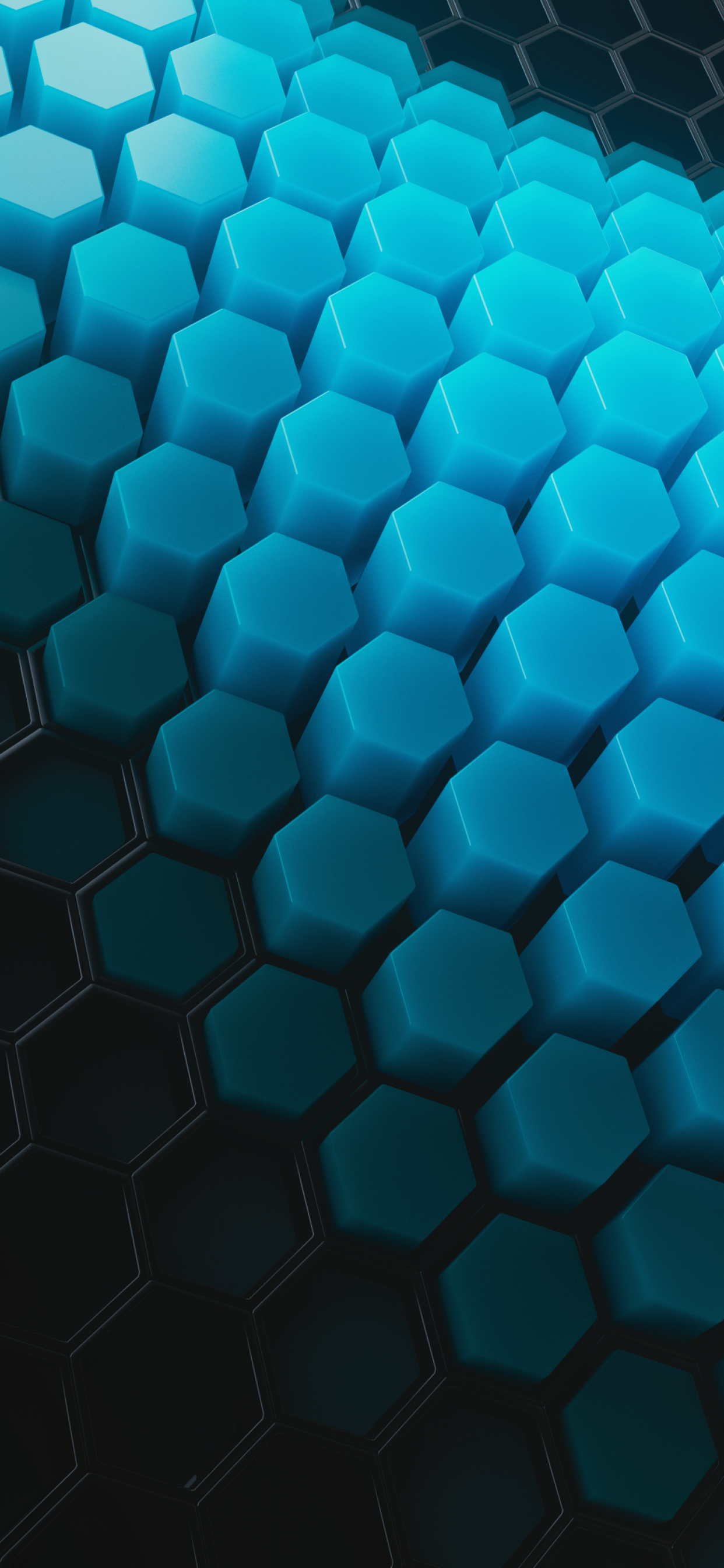 Hexagons Wallpaper 4K, Cyan blocks, Patterns