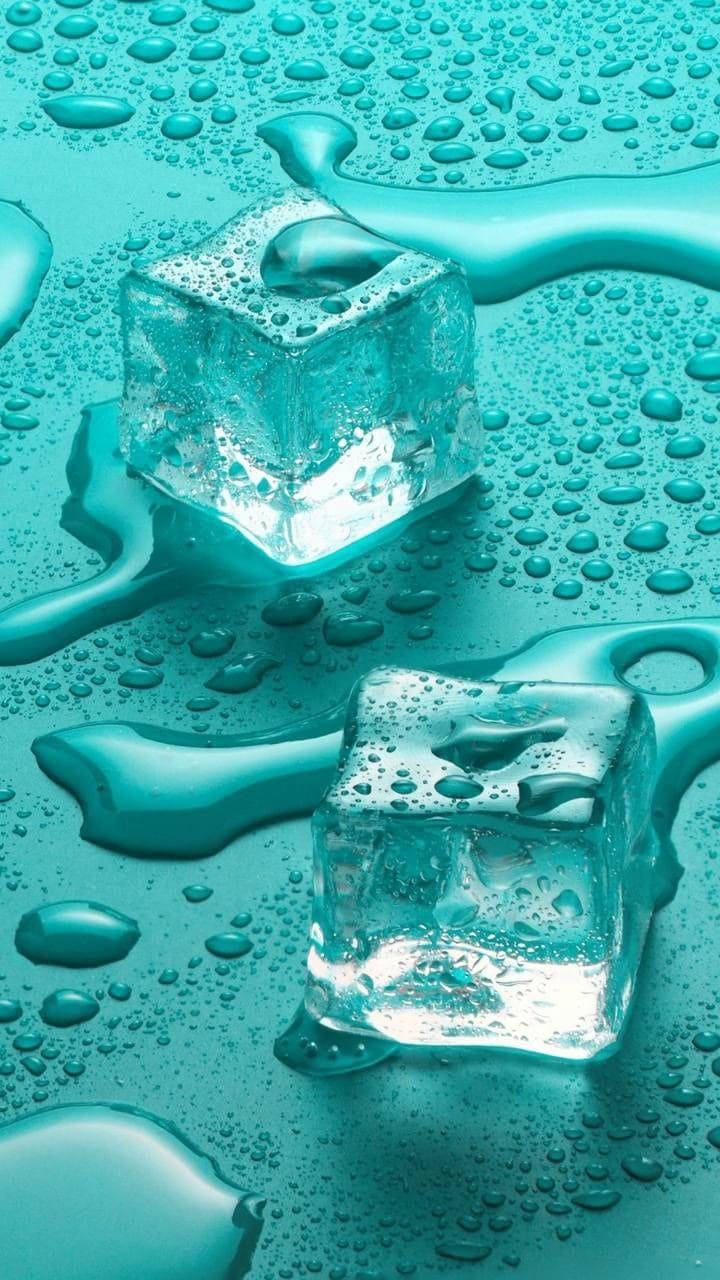 Download Cyan Ice Cubes Wallpaper
