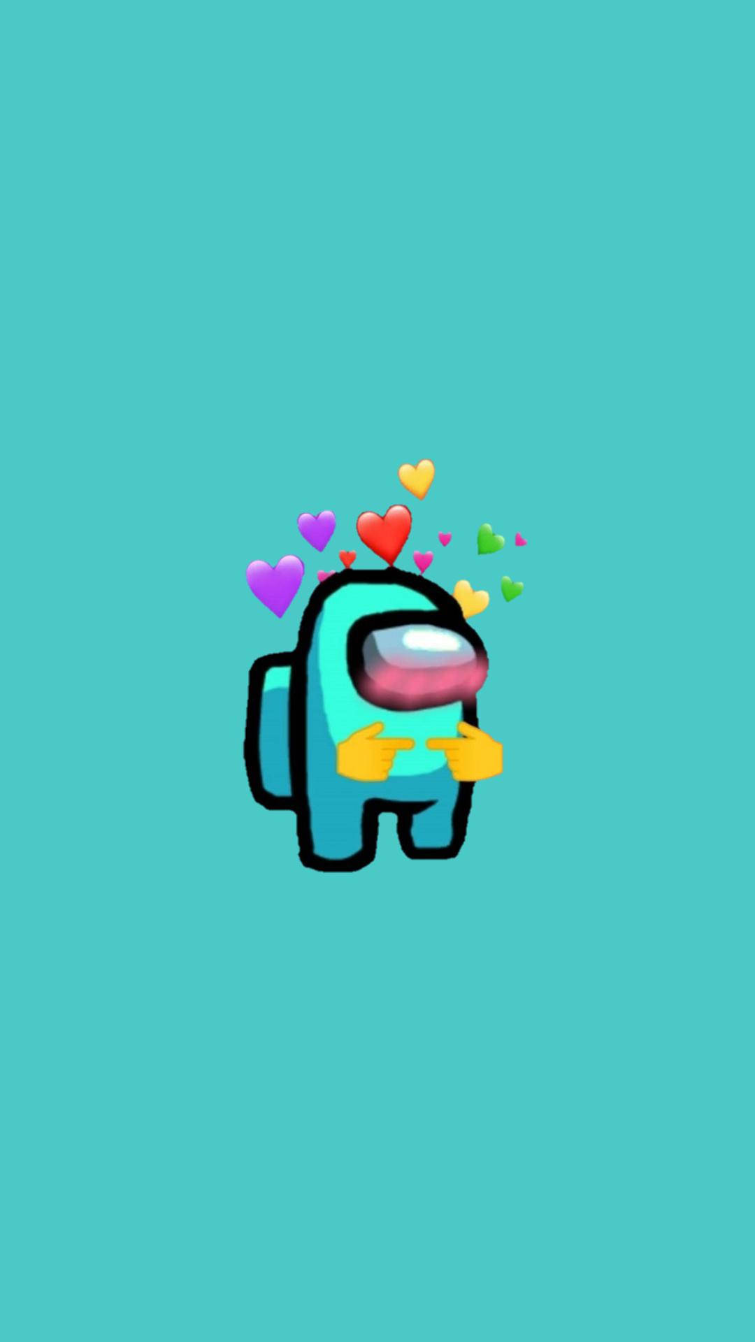 Download Cyan Crewmate From Among Us iPhone Wallpaper