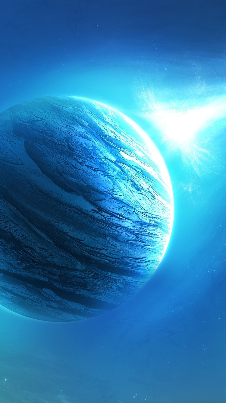 Cyan Planets iPhone 6, iPhone 6S, iPhone 7 HD 4k Wallpaper, Image, Background, Photo and Picture