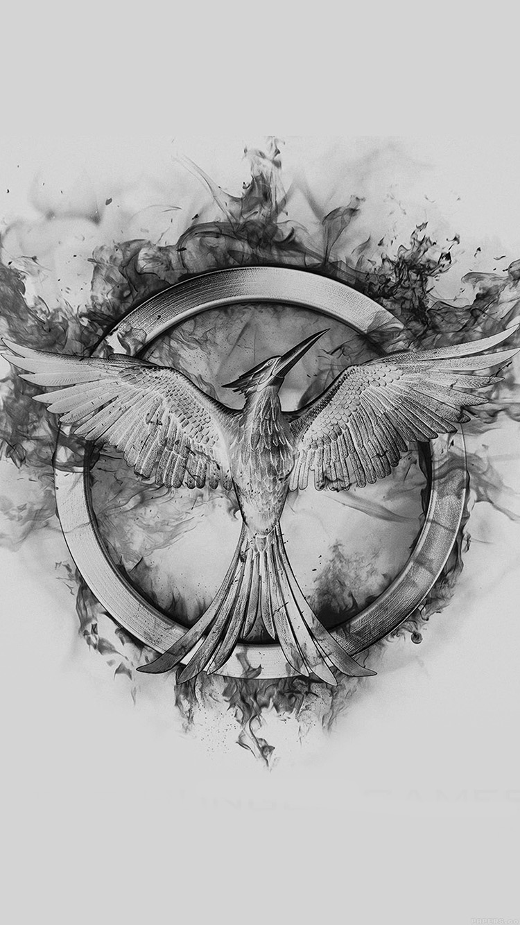 iPhone 6 wallpaper. hunger games mockingjay black logo art